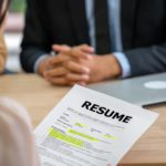 Job interview with resume before interview