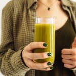 Refreshing smoothie green vegetables, fruits, berries, for breakfast. Healthy food, detoxification