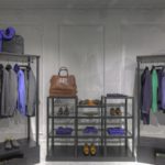 Suits and shoes in clothing store for men